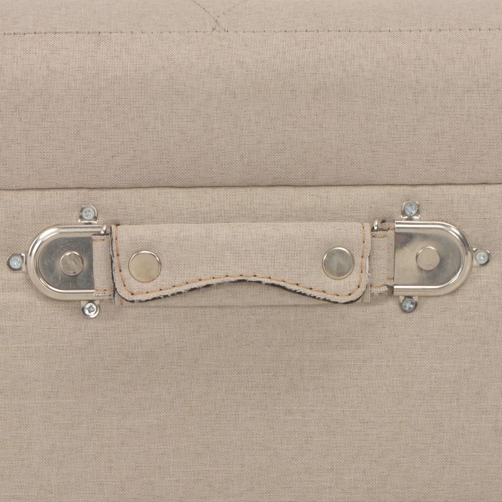 Sgabelli con Contenitore 3 pz in Tessuto Beige
