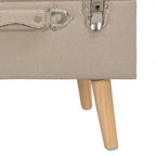 Sgabelli con Contenitore 3 pz in Tessuto Beige