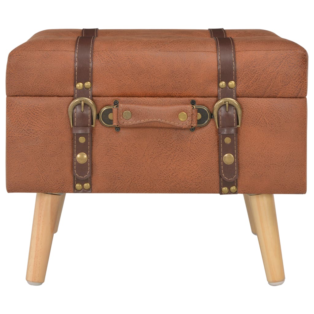 Sgabello con Contenitore 40 cm in Similpelle Tanno