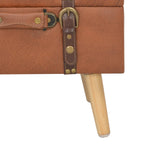 Sgabello con Contenitore 40 cm in Similpelle Tanno