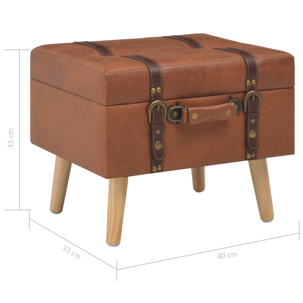 Sgabello con Contenitore 40 cm in Similpelle Tanno