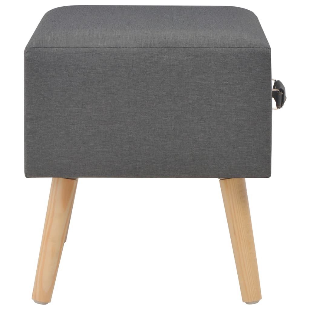 Comodino Grigio Scuro 40x35x40 cm in Tessuto