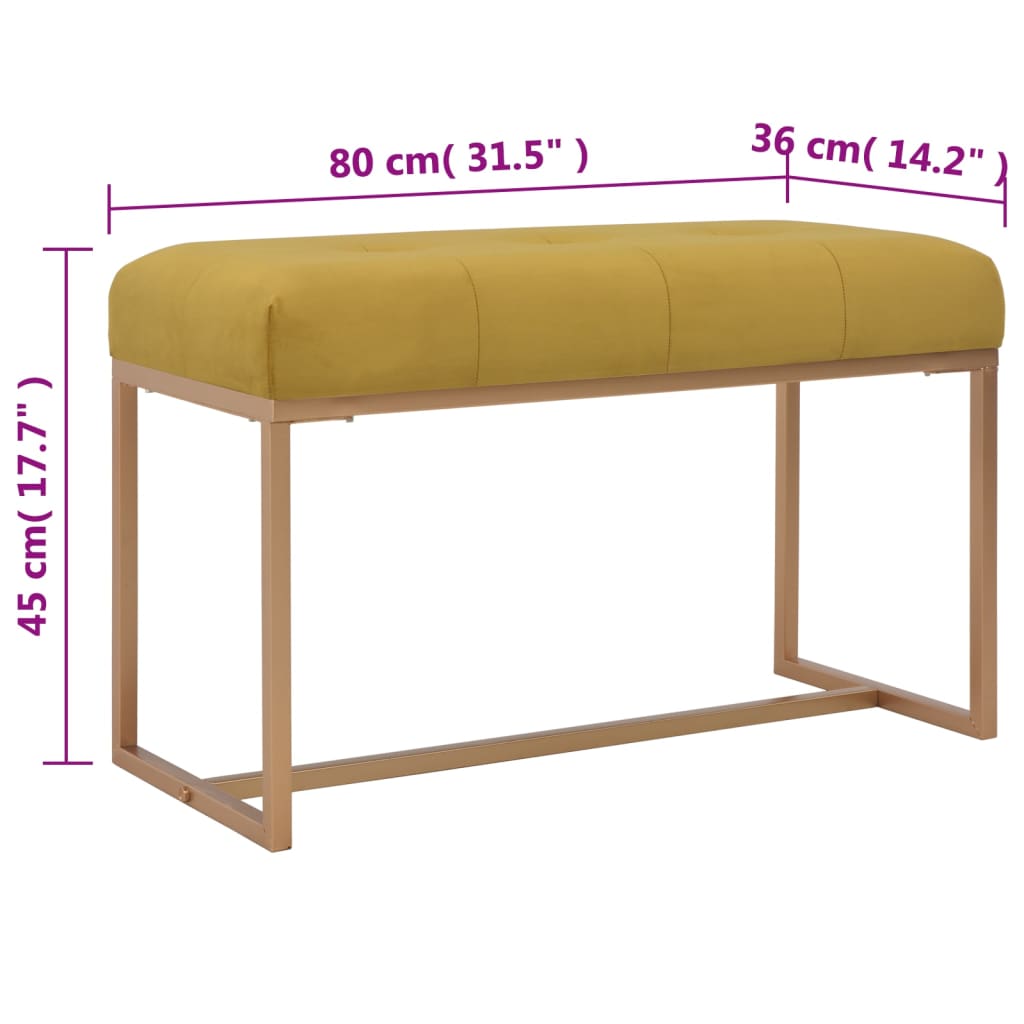 Panca 80 cm in Velluto Senape