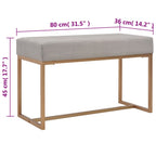 Panca 80 cm in Velluto Grigio