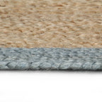 Tappeto Lavorato a Mano in Juta con Bordo Verde Oliva 120 cm
