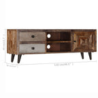 Mobile Porta TV 118x30x40 cm in Legno Massello di Mango