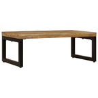 Tavolino da Salotto 100x50x35 cm Legno Massello Mango e Acciaio