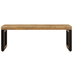 Tavolino da Salotto 100x50x35 cm Legno Massello Mango e Acciaio