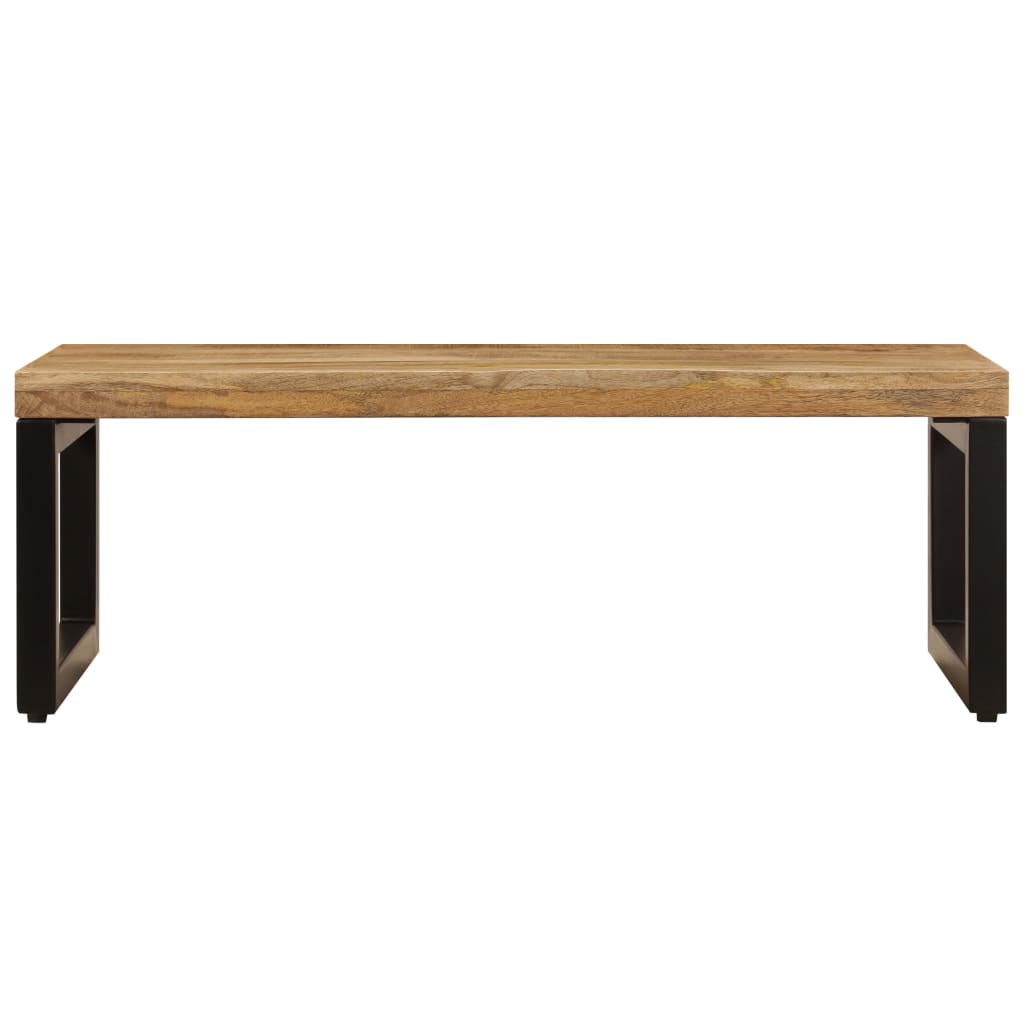 Tavolino da Salotto 100x50x35 cm Legno Massello Mango e Acciaio