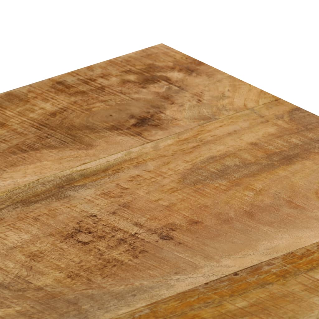 Tavolino da Salotto 100x50x35 cm Legno Massello Mango e Acciaio