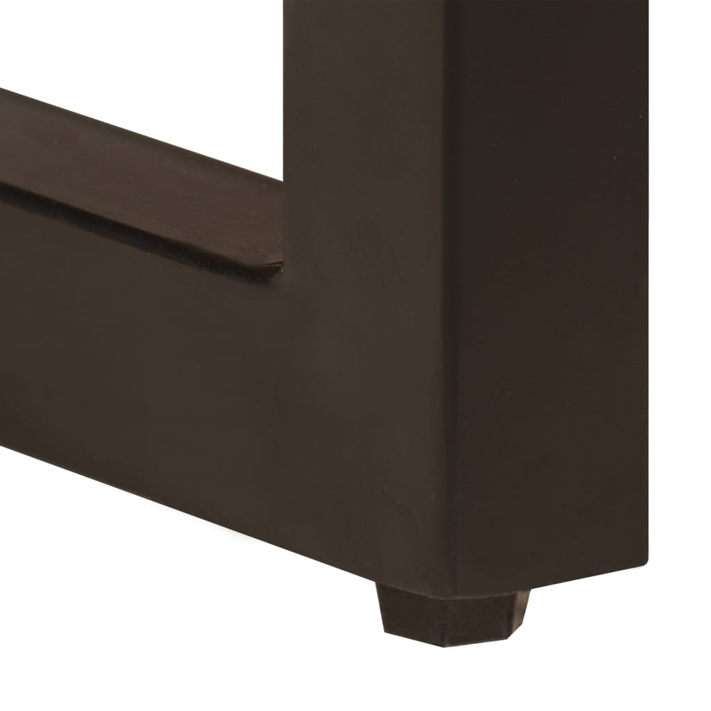 Tavolino da Salotto 100x50x35 cm Legno Massello Mango e Acciaio