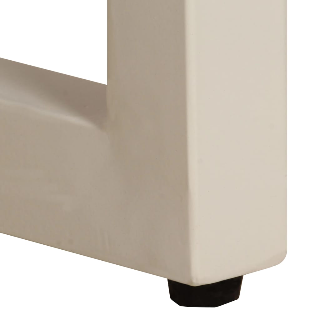 Tavolino da Salotto 100x50x35 cm Legno Massello Mango e Acciaio