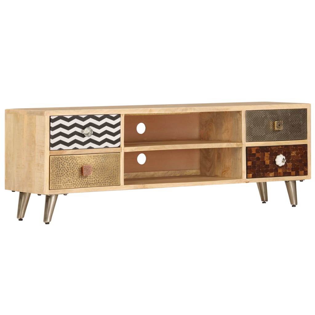 Mobile Porta TV 120x30x40 cm in Legno Massello di Mango