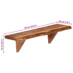 Mensole 2 pz 60x20x18 cm in Legno Massello di Acacia
