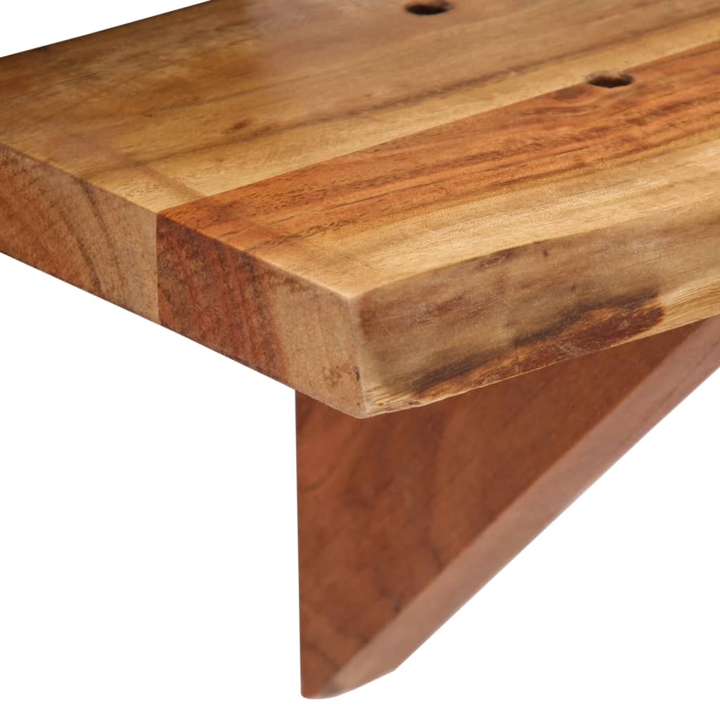 Mensole 2 pz 60x20x18 cm in Legno Massello di Acacia