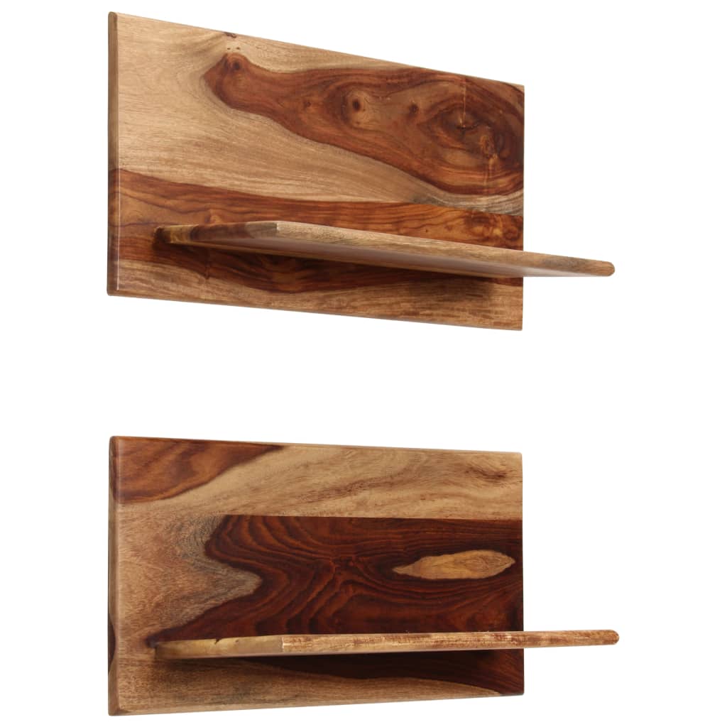 Mensole 2 pz 58x26x20 cm in Legno Massello di Acacia