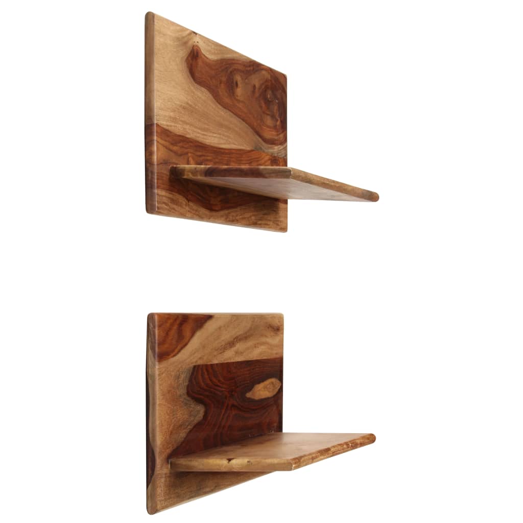 Mensole 2 pz 58x26x20 cm in Legno Massello di Acacia