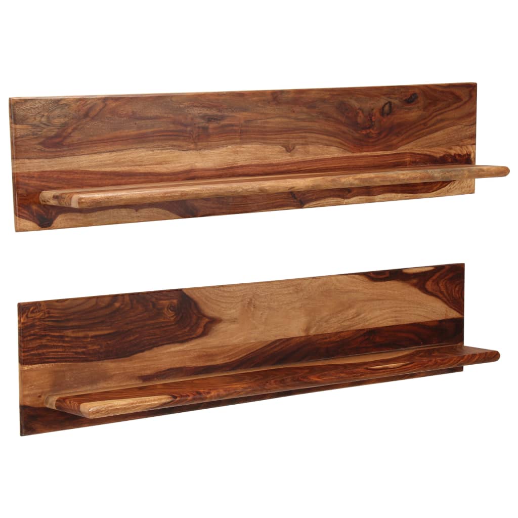 Mensole 2 pz 118x26x20 cm in Legno Massello di Acacia
