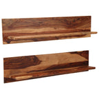 Mensole 2 pz 118x26x20 cm in Legno Massello di Acacia