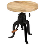 Tavolino 45x(45-62) cm in Legno Massello di Mango e Ghisa