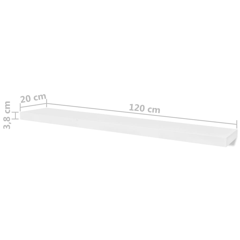 Mensole a Parete 4 pz Bianco 120 cm