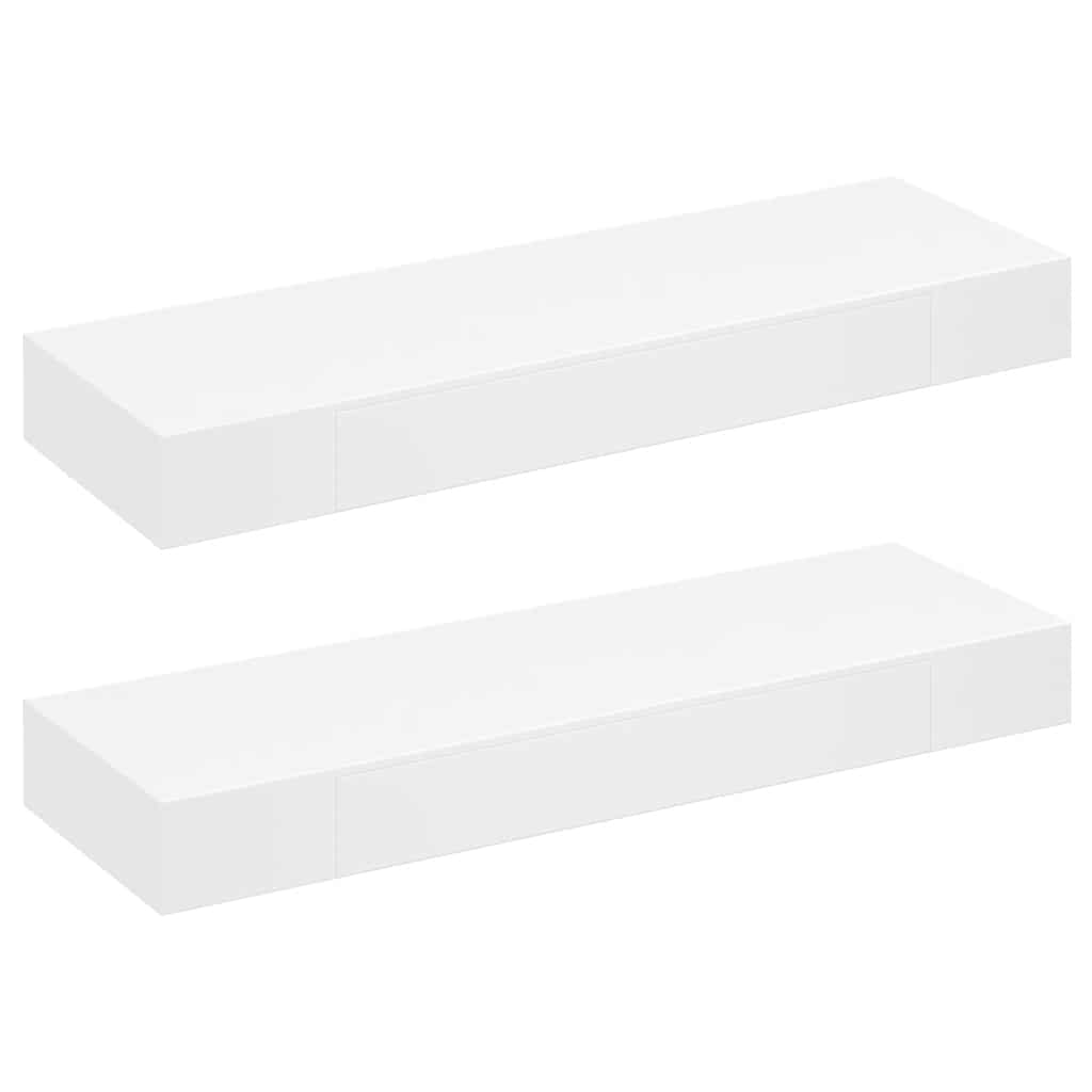 Mensole con Cassetti 2 pz Bianco 80 cm