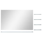 Specchio da Parete con 5 Mensole Argento 100x60 cm