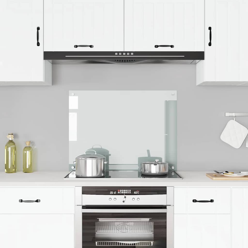 Paraschizzi per Cucina Trasparente 80x60 cm in Vetro Temperato