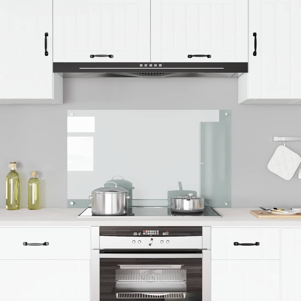 Paraschizzi per Cucina Trasparente 100x60 cm in Vetro Temperato