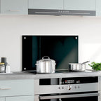 Paraschizzi per Cucina Nero 70x40 cm in Vetro Temperato