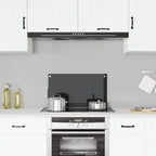 Paraschizzi per Cucina Nero 70x40 cm in Vetro Temperato