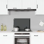 Paraschizzi per Cucina Nero 70x50 cm in Vetro Temperato