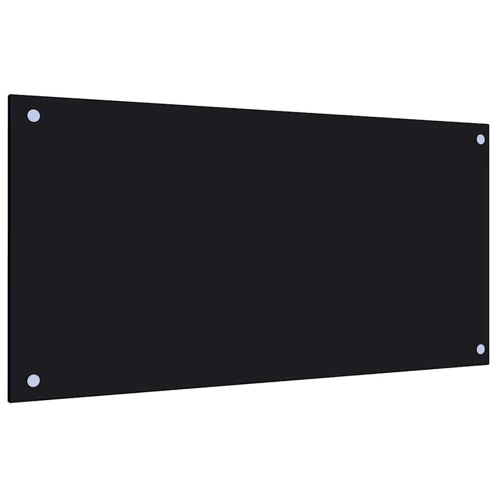 Paraschizzi per Cucina Nero 80x40 cm in Vetro Temperato