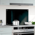 Paraschizzi per Cucina Nero 80x50 cm in Vetro Temperato