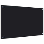 Paraschizzi per Cucina Nero 80x50 cm in Vetro Temperato
