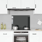 Paraschizzi per Cucina Nero 80x60 cm in Vetro Temperato