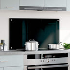 Paraschizzi per Cucina Nero 90x50 cm in Vetro Temperato