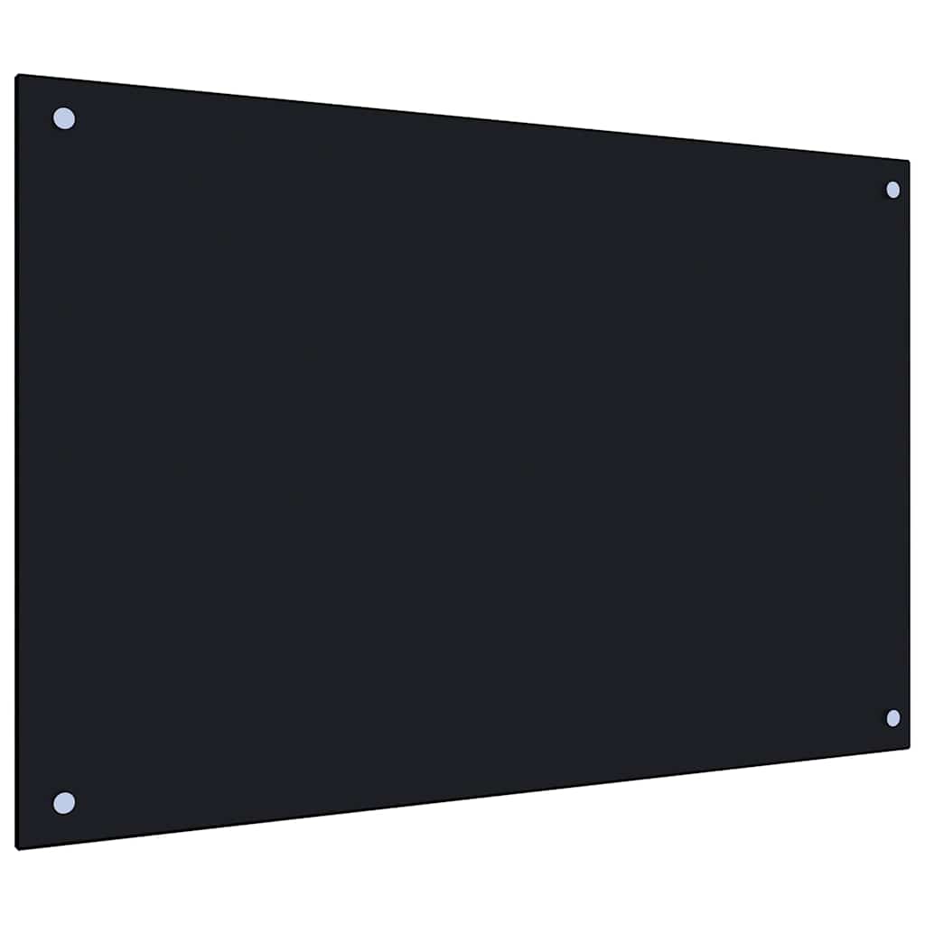 Paraschizzi per Cucina Nero 90x50 cm in Vetro Temperato