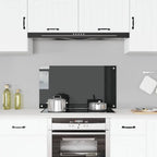 Paraschizzi per Cucina Nero 90x50 cm in Vetro Temperato