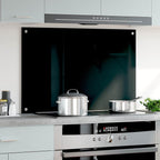 Paraschizzi per Cucina Nero 90x60 cm in Vetro Temperato
