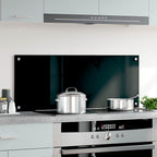 Paraschizzi per Cucina Nero 100x40 cm in Vetro Temperato