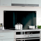 Paraschizzi per Cucina Nero 100x50 cm in Vetro Temperato