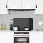Paraschizzi per Cucina Nero 100x50 cm in Vetro Temperato