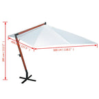 Ombrellone 300 x 400 cm Bianco