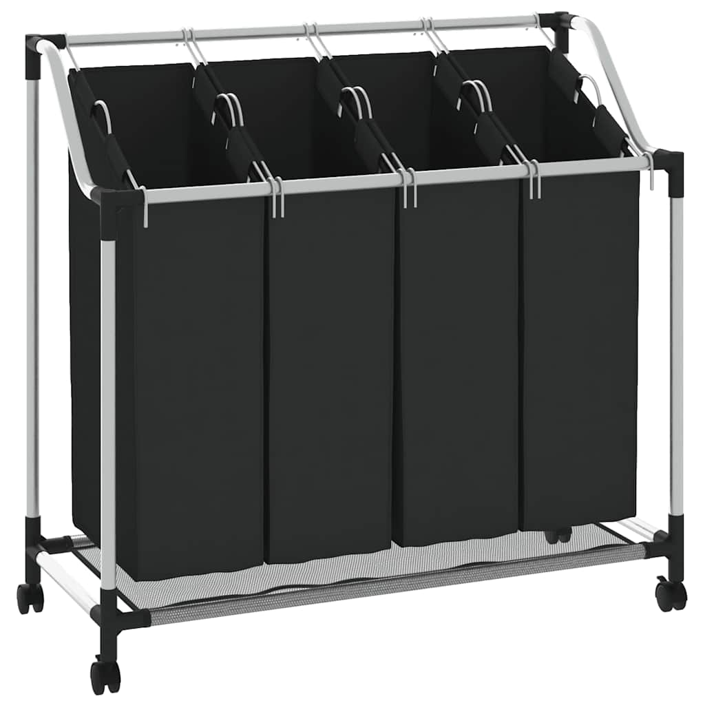 Classificatore lavanderia con 4 borse nero