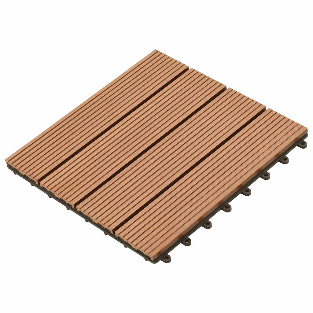 Piastrella per Decking 11 pcs Marrone 30 x 30 cm WPC