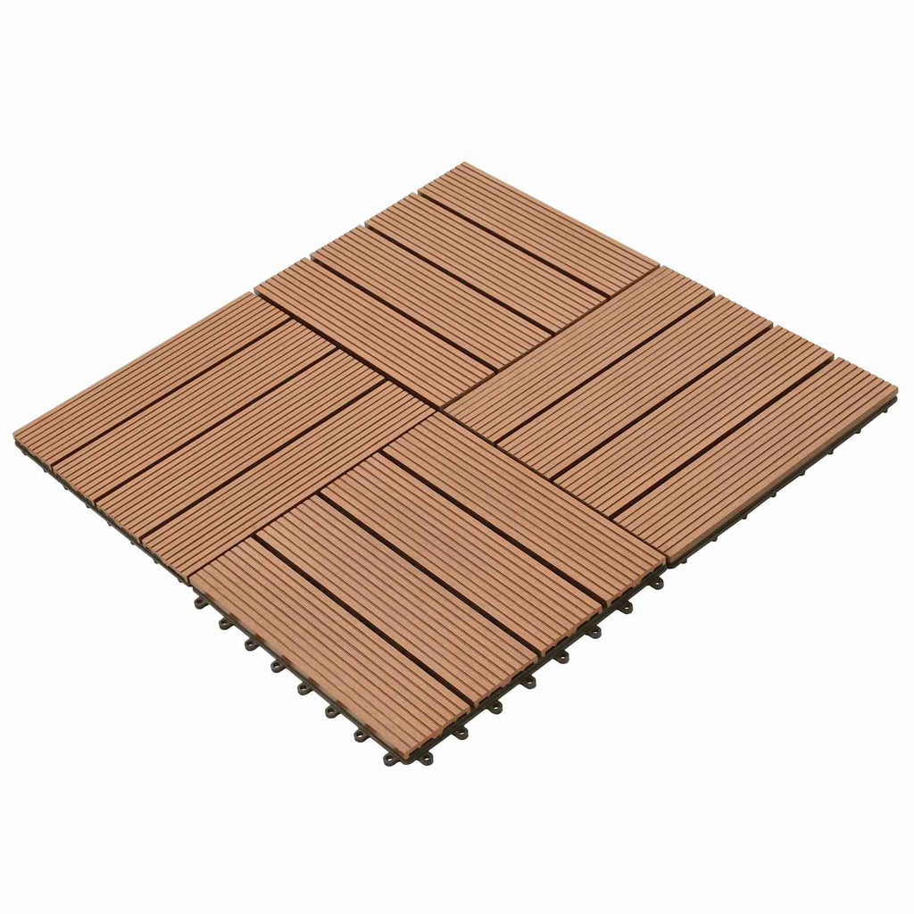 Piastrella per Decking 11 pcs Marrone 30 x 30 cm WPC