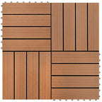 Piastrella per Decking 11 pcs Marrone 30 x 30 cm WPC