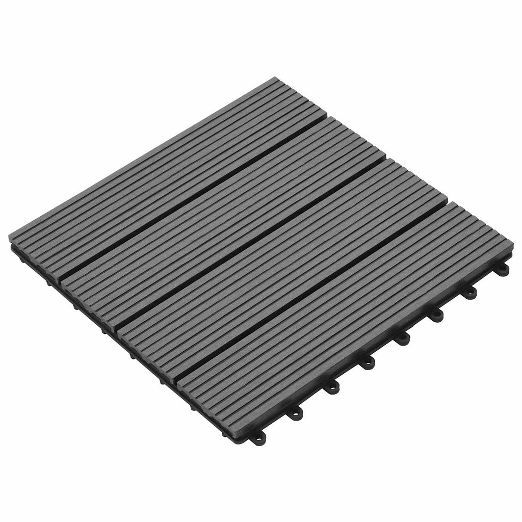 Piastrella per Decking 11 pcs Grigio 30 x 30 cm WPC