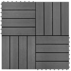Piastrella per Decking 11 pcs Grigio 30 x 30 cm WPC